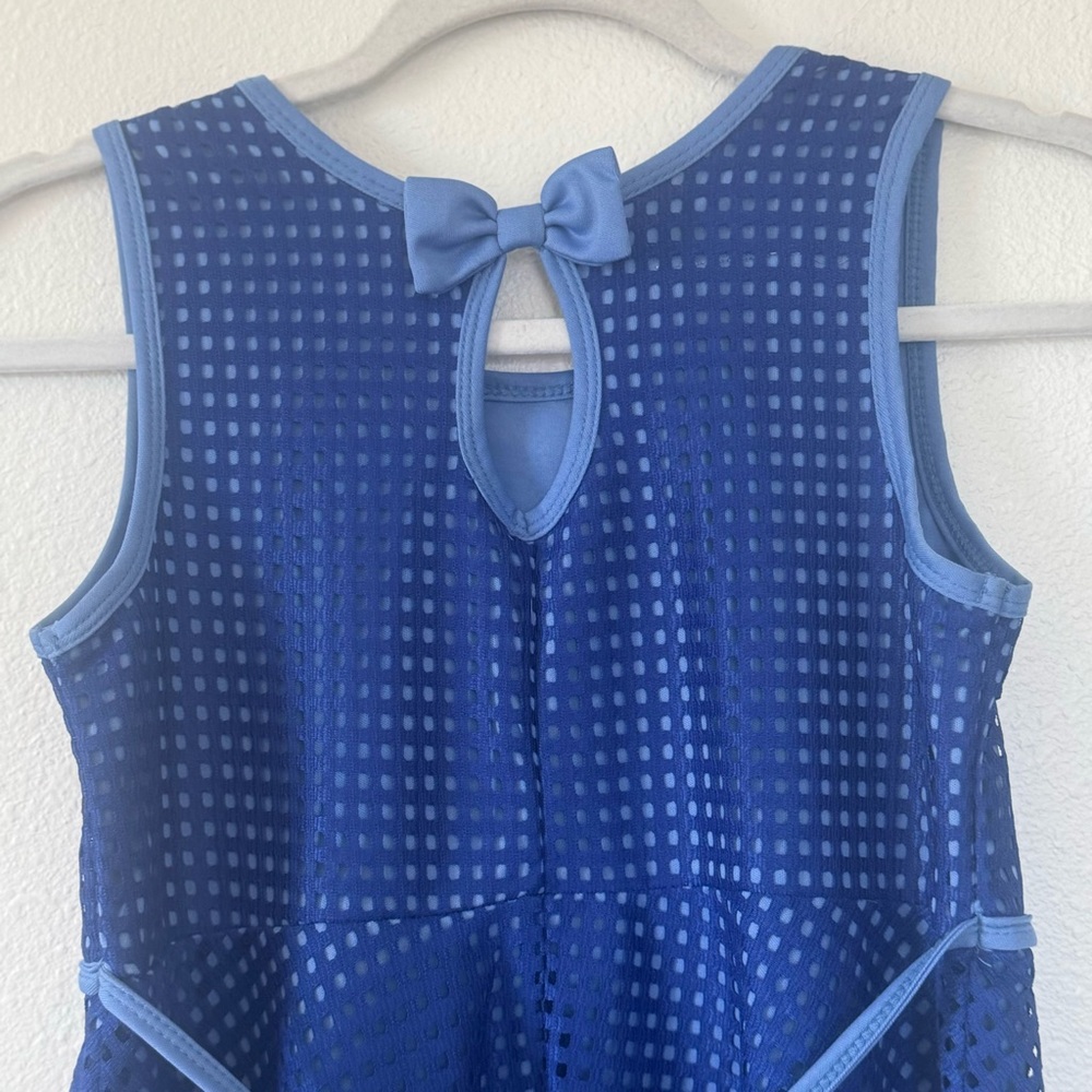 Bonnie Jean Girls Royal Blue Dress Fit Flare Sleeveless Tie Back Spring 12 - Picture 4 of 9